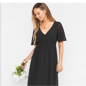 Elegant Black V-Neck Dress